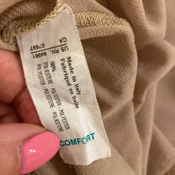 Sisley made In Italy nude long sleeve top size S-M - Picture 6 of 6